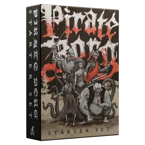 Pirate Borg RPG: Starter Set starter set, card game, dunkle Fantasy, illustriertes Box-Design, kooperatives Spiel