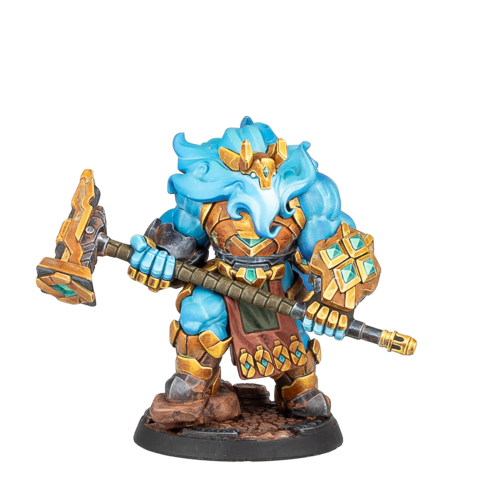 Hobbyfigur, Miniatur, Kriegerfigur, Hammer, blauer Bart
