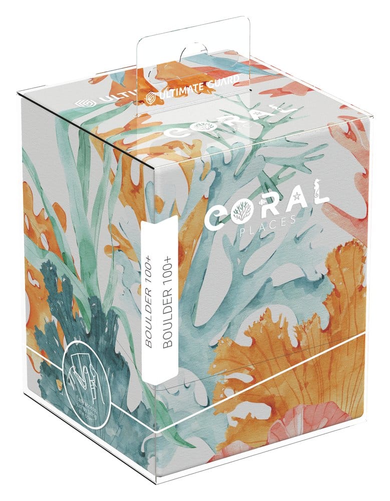 Ultimate Guard: Deckbox Boulder 100+ Coral Places - Coraline Eden 玻璃盒, 立方包装, 装饰性岩石, 多彩珊瑚, 提升 700+