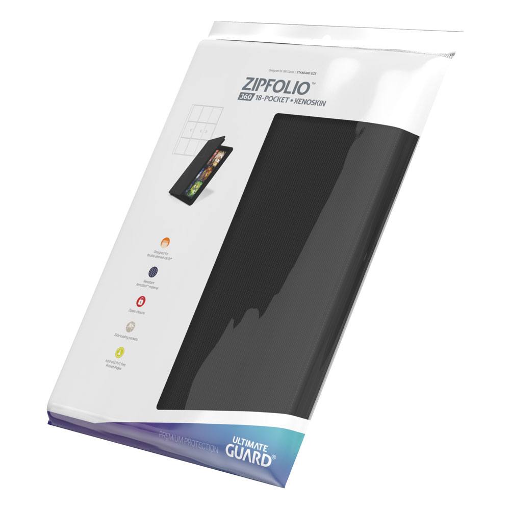 Ultimate Guard: Zipfolio Xenoskin 18-Pocket schwarz Hülle, Portemonnaie, Wallet, Schutzhülle, Kartenetui