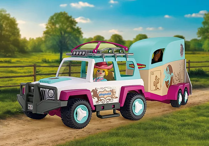 Playmobil: Horses - Geländewagen mit Pferdeanhänger Spielzeugauto, Playmobil, Offroad, Anhänger, Colormix