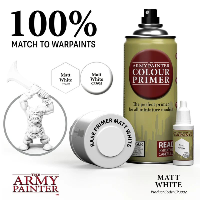 Army Painter: Base Primer - Matt White Army Painter: Base Primer - Matt White