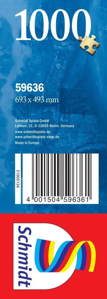 Puzzle: Disney Alice im Wunderland barcode, verpackung, blauer hintergrund, Schmidt Spiele, Made in Europe
