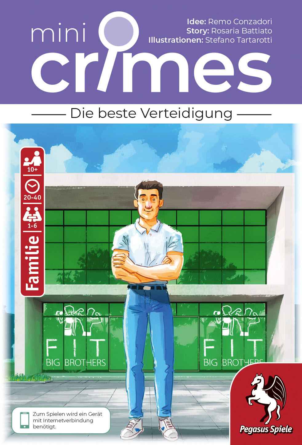 MiniCrimes - Die beste Verteidigung Trainer, Jeans, T-Shirt, Männerfigur, Firmenlogo-frei
