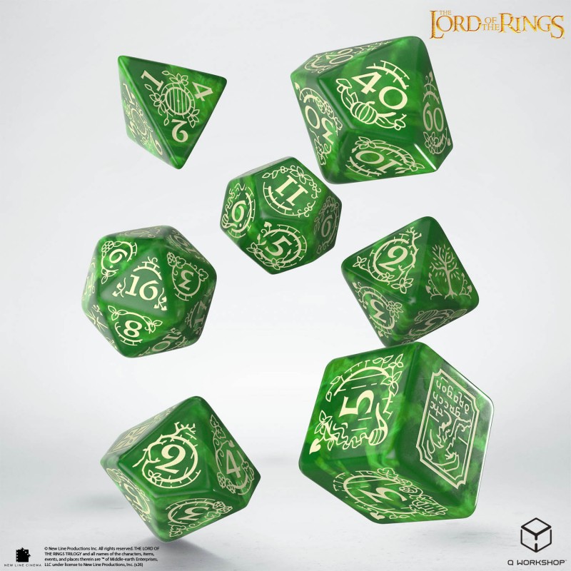 Lord of the Rings: Shire Dice Set Würfel, Würfelset, grün, Kunststoff, Würfelspiel
