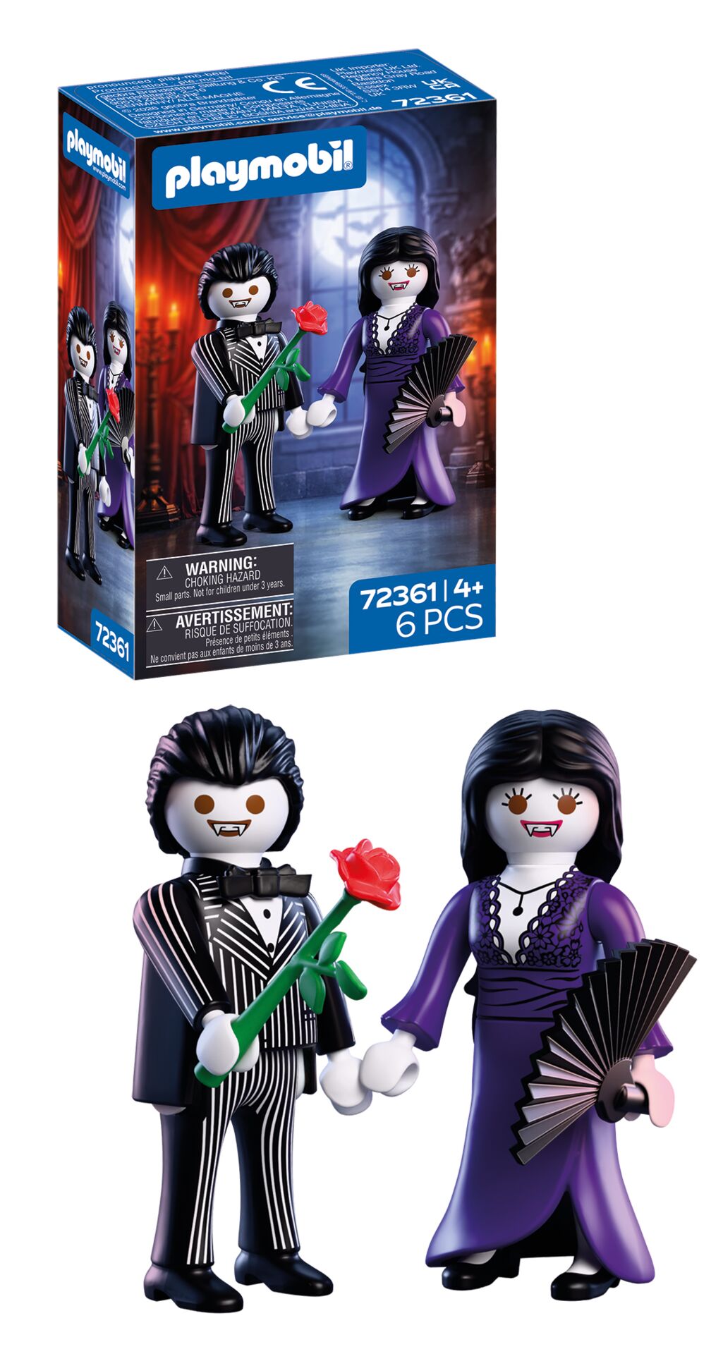 Playmobil: Vampirpaar Kinderfigur, Playmobil, 2 Figuren, Vampir-Thema, Paar mit Rose