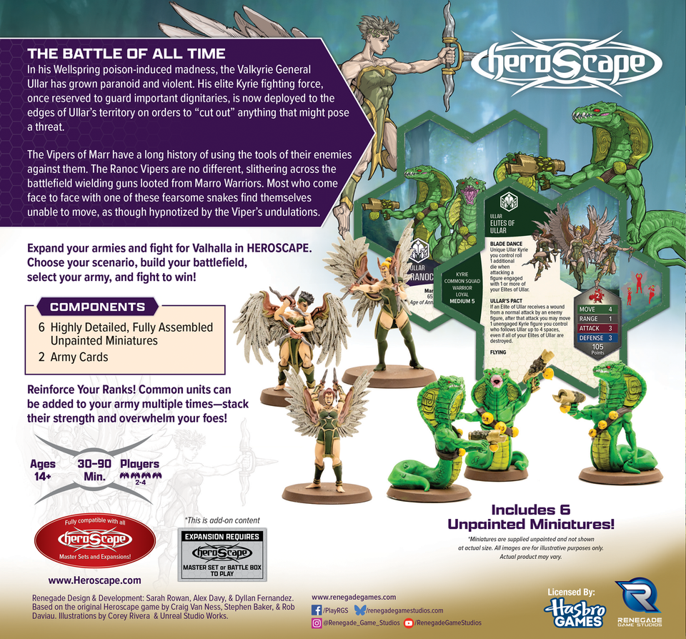 Heroscape: Elites of Ullar and Ranoc Vipers Army Expansion Heroscape: Elites of Ullar and Ranoc Vipers Army Expansion