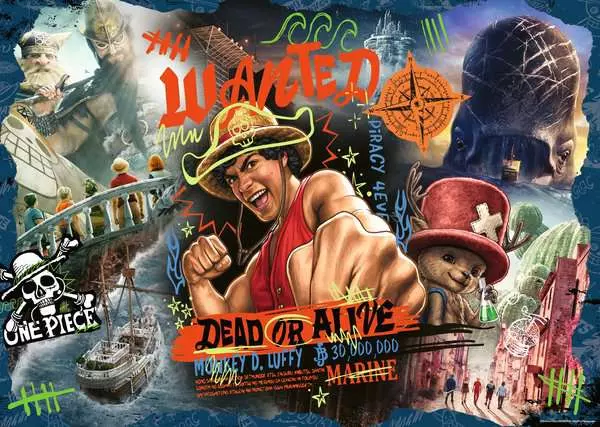 One Piece Puzzle: Adventure Awaits! (1000) Pirate, Globus, Schädel, Kompass, Karte