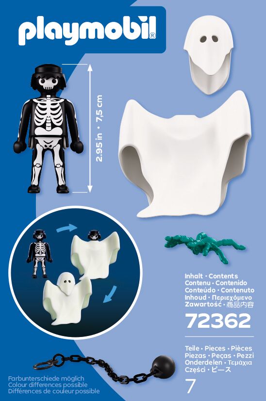 Figurine, Skeleton, Ghost, Cape, Playmobil