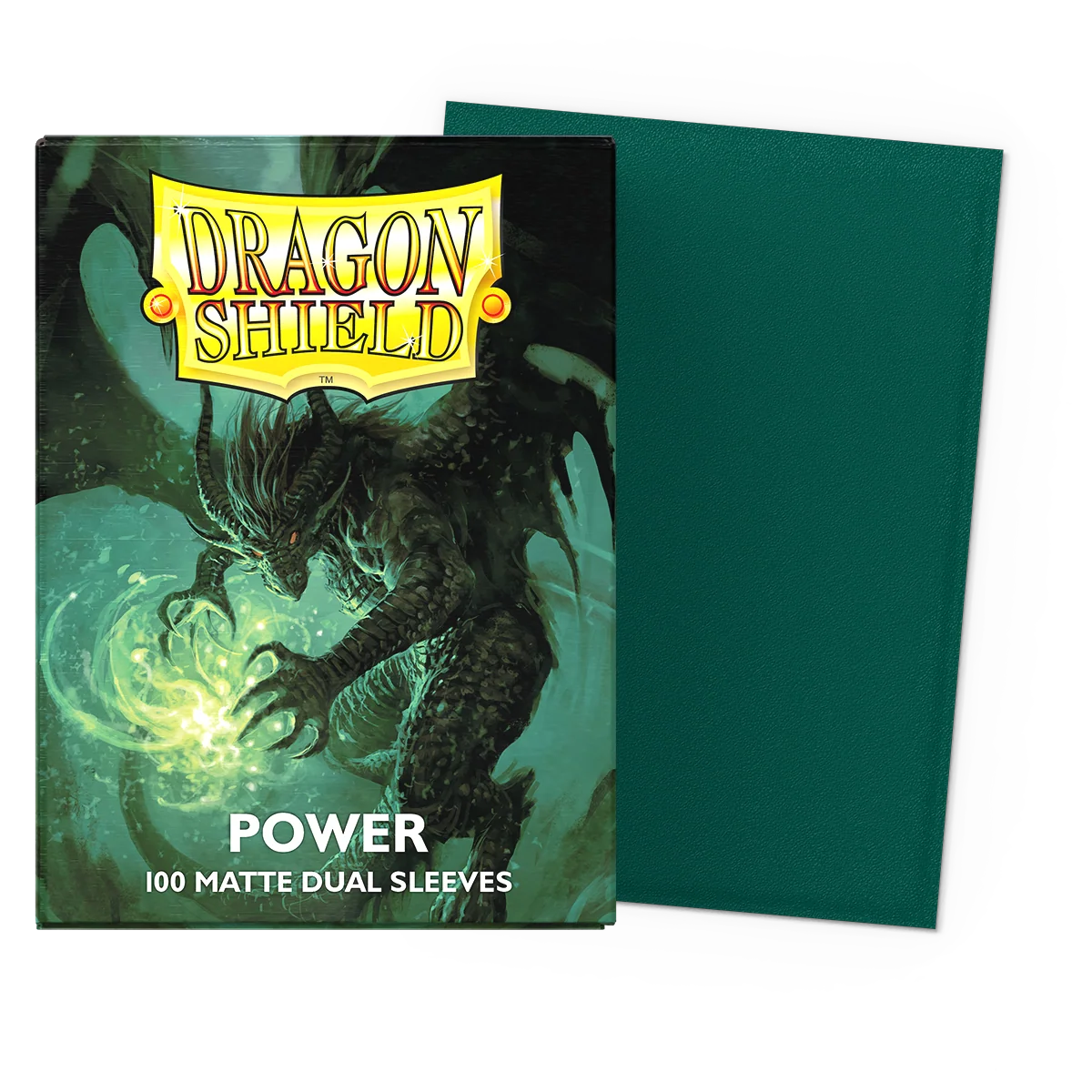 dragon shield, power, matte sleeves, 100 matte dual sleeves, grüner dragon
