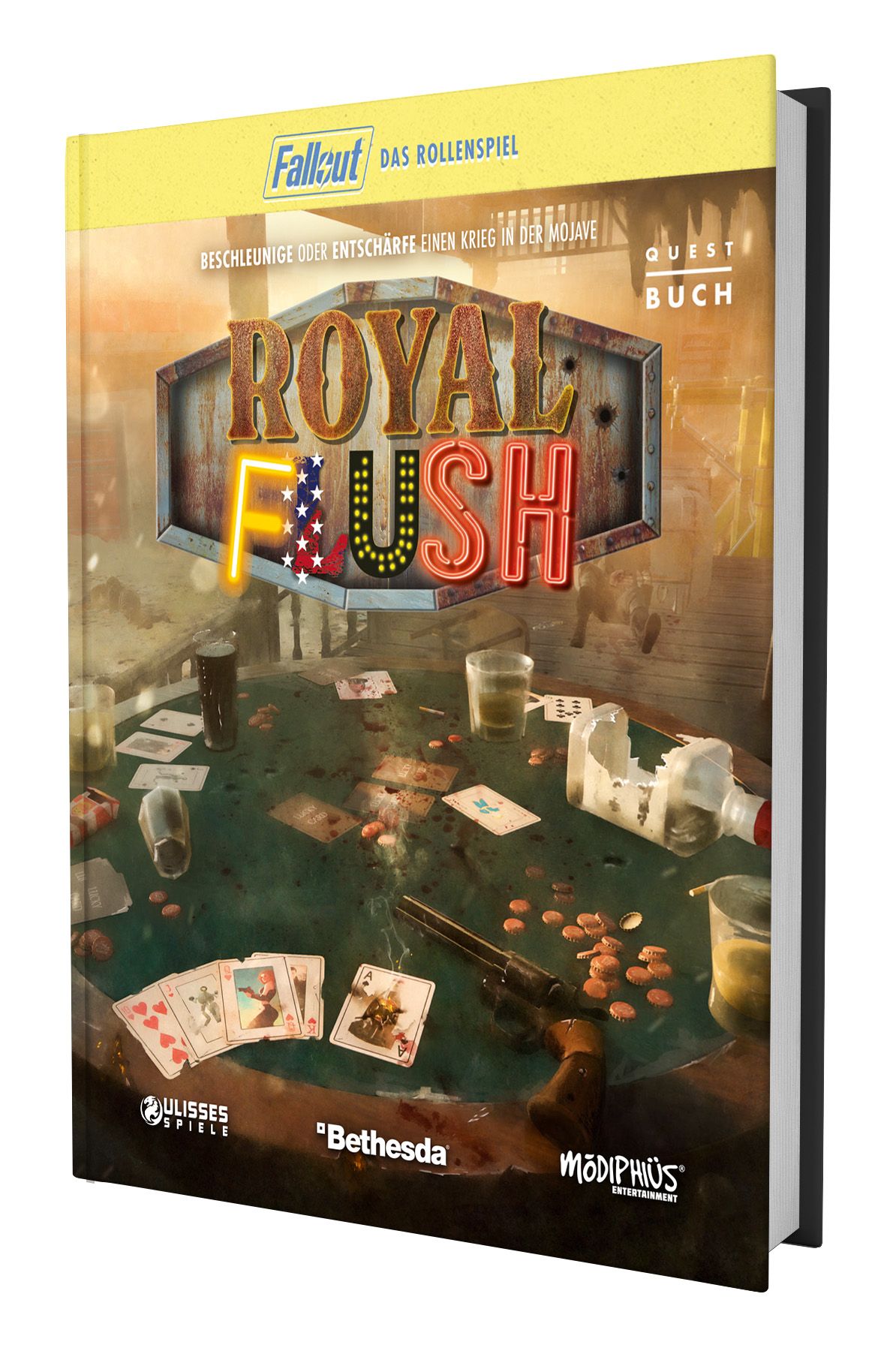 Brettspiel, Kartentisch, Spielkarten, Pokerschips, Schießspiel
